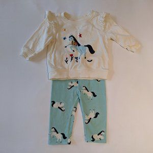 Hanna Andersson Unicorn sweatshirt and matching leggings